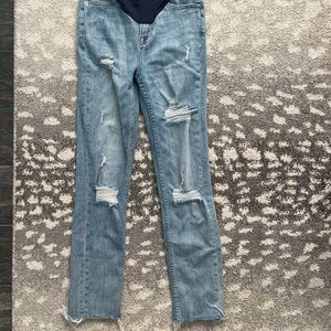 Pink blush high waist band maternity jeans size 25. EUC